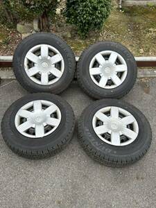 愛知　23年製　200系　ハイエース バリ溝　タイヤホイールセット 4本 195/80R15 純正　トヨタ 6穴 9分山　ダンロップ　LT 107/105L