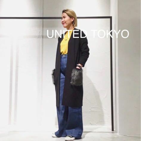 ユナイテッドトウキョウ UNITED TOKYO ファー付きニットロングカーデロングカーディガン