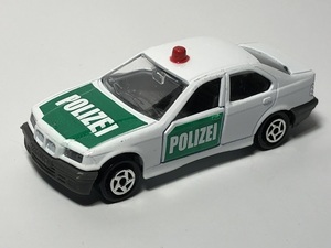 2000年頃マジョレット1/64位BMW3代目3シリーズ325iセダンE36型・POLIZEIドイツポリスカー白/緑ツートン・美品/ブリスター付