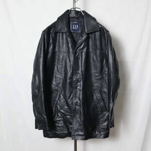 90s オールドギャップ XSサイズ レザーカーコート GAP leather 90年代 メンズ ジャケット 革ジャン Schott コート ショット