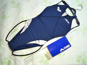 女子 競泳水着 未使用 Lサイズ アリーナ ARENA ARN-J4554W 濃紺色 + 銀色 NSV エールブルー 2004日本