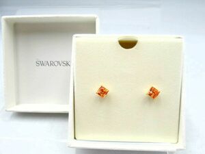 ▲▲中古品 USED スワロフスキー SWAROVSKI ピアス オレンジ×ゴールドカラー SWAN アクセサリー ACCESSORY スワン ORANGE×GOLD▲▲ 