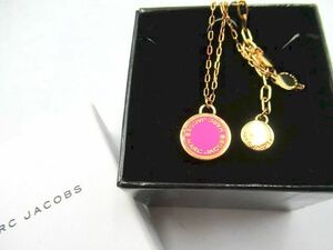 ^^ secondhand goods USED Mark Jacobs MARC JACOBS Gold × pink necklace neck around approximately 45. box attaching ^^