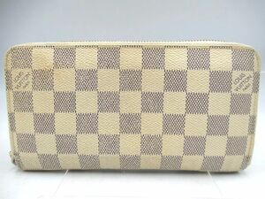 ☆LOUIS VUITTON ルイヴィトン ダミエ・アズール ジッピーウォレット N60019 長財布 中古 訳有 訳あり品 ラウンドファスナー☆