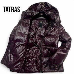 美麗品◎46サイズ ダウン95% タトラス【超希少カラー】TATRAS ナイロン ダウン ジャケット フード パープル ポーランド製 光沢感◎メンズ