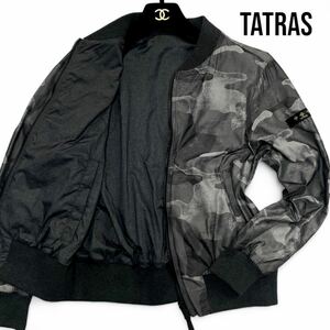 美麗品◎03サイズ!! タトラス【超希少 完売品】TATRAS カモフラ リバーシブル ジャケット ナイロン100% 迷彩 グレー×ブラック ロゴ メンズ