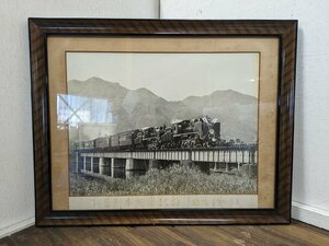 ★☆(鹿児島発送) 【中古品】 お召列車/お召し列車 鉄道写真 昭和47年 縦約31.5cm×横約41.5cm 額縁付き 蒸気機関車 C56☆★