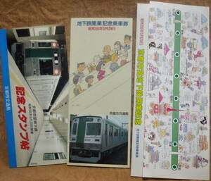 京都市交通局「京都市営地下鉄 開業」記念乗車券(屏風折1枚もの,8券片)+スタンプ帳(押印なし）1981