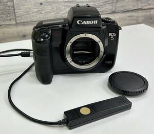 【D-1439】Canon EOS5 リモートスイッチ付 キャノン イオス5 フィルムカメラ ボディ 動作未確認