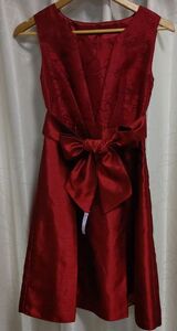 【美品】3way ドレス サイズ38 赤 レッド ボルドー ノースリーブ ワンピース パーティドレス フォーマルドレス