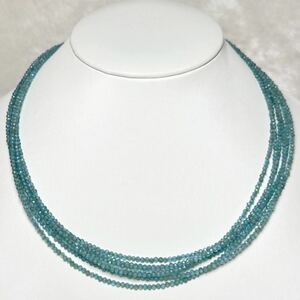 06六連アクアマリンネックレス　150ct 天然石ネックレス38+5cm jewelry necklace 