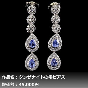 【1円新品】イケゾエガレ｜1.25ct 超大粒 天然タンザナイト ダイヤモンド K14WG仕上ピアス｜作家モノ｜本物保証｜NGL鑑別対応