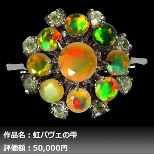 【1円新品】イケゾエガレ｜2.50ct 天然オパール&ペリドット K14WG仕上リング 17号｜作家モノ｜本物保証｜NGL鑑別対応