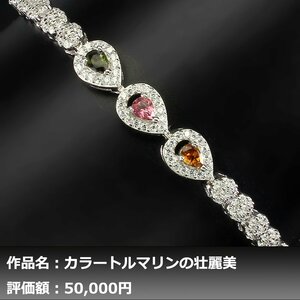 【1円新品】イケゾエガレ｜1.00ct 天然トルマリン ダイヤモンド K14WG仕上ブレスレット｜本物保証｜作家モノ｜NGL鑑別対応