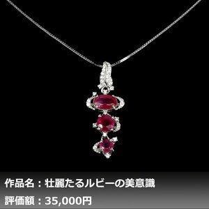 【1円新品】イケゾエガレ｜1.00ct 天然ピジョンブラッドルビー ダイヤモンド K14WGネックレス｜作家モノ｜本物保証｜NGL鑑別対応