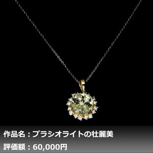 【1円新品】イケゾエガレ｜10.00ct 天然プラシオライト ダイヤモンド K14YGネックレス｜作家モノ｜本物保証｜NGL鑑別対応