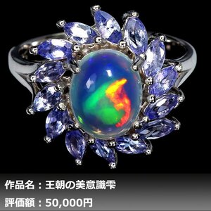 【1円新品】イケゾエガレ｜4.50ct 天然オパール&タンザナイト K14WG仕上リング 14号｜作家モノ｜本物保証｜NGL鑑別対応