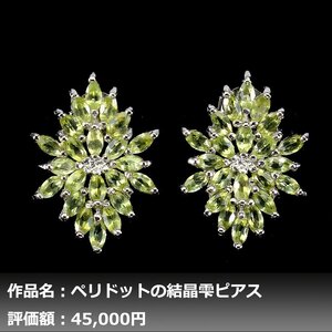 【1円新品】イケゾエガレ｜5.50ct 天然ペリドット K14WG仕上ピアス｜作家モノ｜本物保証｜NGL鑑別対応