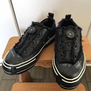 ★中古品/ヨウジヤマモト／スニーカー/Yohji Yamamoto ×VESSEL C/COMBI LOW TOP DIAL SNEAKERS BK/BK