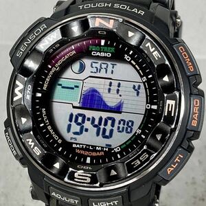 極美品 PROTREK PRW-2500-1JF タフソーラー 電波受信 電波ソーラー マルチバンド6 方位.温度.高度計搭載 トリプルセンサー ブラック