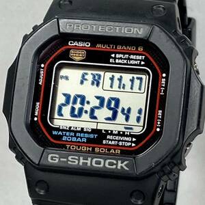 美品 CASIO G-SHOCK GW-M5610-1JF タフソーラー 電波受信 電波ソーラー マルチバンド6 スクウェア ブラック スピード オリジンモデル