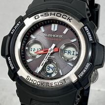 美品 G-SHOCK AWG-M100-1AJF タフソーラー 電波受信 電波ソーラー マルチバンド6 アナログ/デジタルコンビ アナデジ ブラック シルバー_画像1