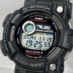 美品 CASIO G-SHOCK GWF-1000-1JF FROGMANフロッグマン タフソーラー 電波受信 電波ソーラー マルチバンド6 タイドグラフ ブラック 潜水蛙