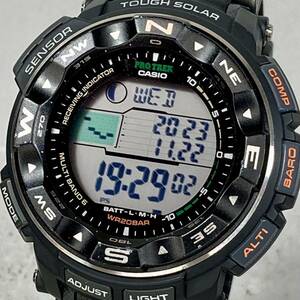 極美品 PROTREK PRW-2500-1JF タフソーラー 電波受信 電波ソーラー マルチバンド6 方位.温度.高度計搭載 トリプルセンサー ブラック