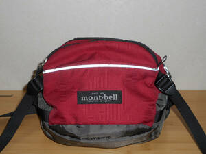 mont-bell　モンベル　ウエストバッグ　　ウエストポーチ　　エンジ系　　　（３Eタハ ２