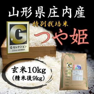 ◇Gセレクション♪つや姫♪新米！令和５年産！山形庄内産玄米１０kg（白米９kg）送料無料