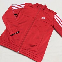 +WY23 adidas アディダス 子供 キッズ 120 男の子 男子 長袖 ジャージ ジャンパー ブルゾン 赤 スポーツ ウェア_画像1