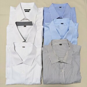 +FY37 メンズ フォーマル 44 3L 長袖 ワイシャツ ドレスシャツ 6点 セット 白 ブルー ビジネス セレモニー 大きいサイズ