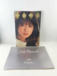 当時物 女性アイドル 中森明菜 松田聖子 ツアーパンフレット １９８３年 春の風を感じて カレンダー 1984年