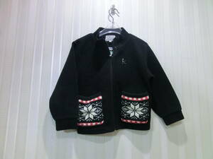 * Kumikyoku /kumikyoku S size 100-110.* fleece jumper / aster ( black )/ pocket part knitted s719