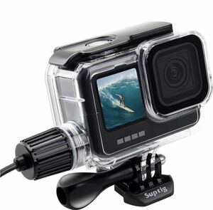 Suptig 防水ハウジングケース 防水ケース ダイビングケース 充電ケース Gopro Hero 12 Hero 11 Hero 10 Hero 9対応 ブラック 164フィート