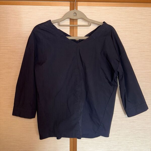 BABYLONE バビロン 七分袖ブラウス 背中リボン