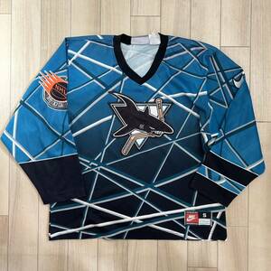 NHL/フットボールシャツ/NIKE製/ナイキ/SANJOSE SHARKS/90s/オールド/ヴィンテージ/S/L