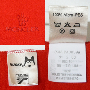 ◎MONCLER モンクレール HUSKY ハスキー フリースマフラー レッド 赤 ヴィンテージ メンズ レディース ON5627の画像3