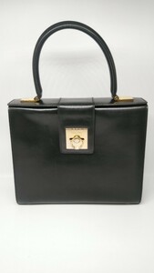 CELINE　ハンドバッグ　ガンチーニ　金具　ブラック　レトロ　ヴィンテージ