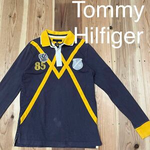 Tommy Hilfiger トミーヒルフィガー ラガーシャツ ロンT 長袖シャツ ワッペン 刺繍ロゴ ヴィンテージフィット サイズM 玉mc2270