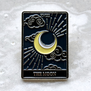 タロットカード　THE MOON　月　月光と雲◆ピンバッジ　ピンズ　バッチ　ブローチ◆占い　神秘　占星術