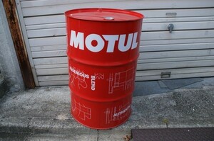 MOTUL 200Lドラム缶 空ドラム 赤◆モチュール　直径約60cm ｘ高さ90cm①