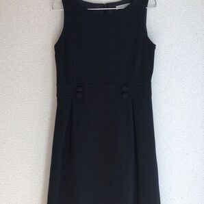 LINK IT ALLリンクイットオール ノースリーブ/ツイードワンピース/黒【S】