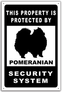 雑貨【Pomeranian/ポメラニアン】dog/犬/イヌ/セキュリティ サイン メタルプレート/ブリキ看板/ヴィンテージレトロアンティーク風Tin Sign9