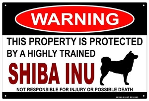 雑貨【Shiba inu/柴犬】WARNING/Dog/ドッグ/犬/警告/ヤードサイン/メタルプレート/ブリキ看板/Tin Sign-88