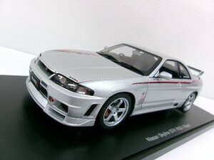 オートアート 1/18 ニッサン スカイライン R33 GT-R V スペック R チューン シルバー + ストライプ (5125-499)