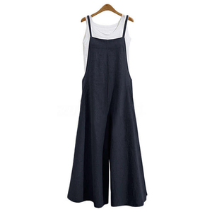 * navy * 3XL size pants mail order long stylish easy Cami cotton cotton wide pants gaucho ska ntsu comfort .. adult ..