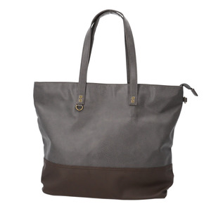 * gray x dark brown *li name Rename #RTG-30028 square big tote bag tote bag lady's tote bag men's 