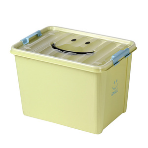 * cream yellow * contents . easily viewable Smile box L size storage box cover attaching stylish storage case storage box toy box 