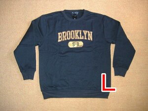 【セール！！】トレーナー◎裏起毛◎BROOKLYN◎黒◎Ｌサイズ